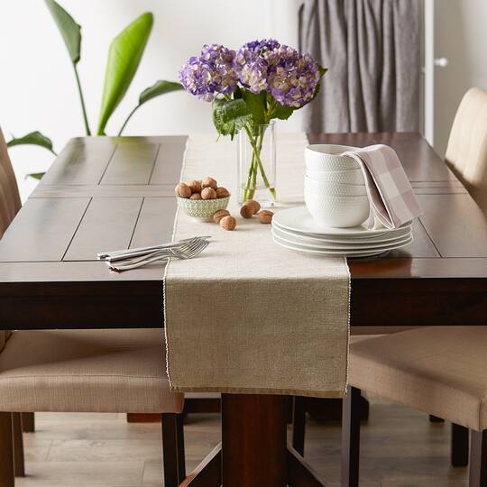 DII® 72" Chambray Ribbed Cotton Table Runner